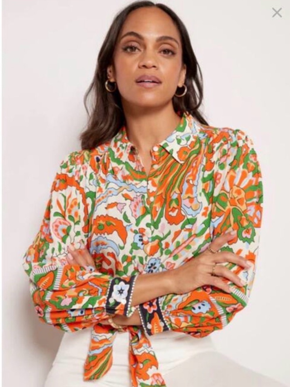 BA&SH 70s print Martha Shirt Blouse M